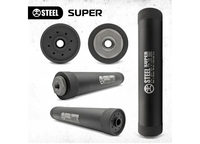 Саундмодератор Steel SUPER 9 - 9мм 1/2x28 Фото 3